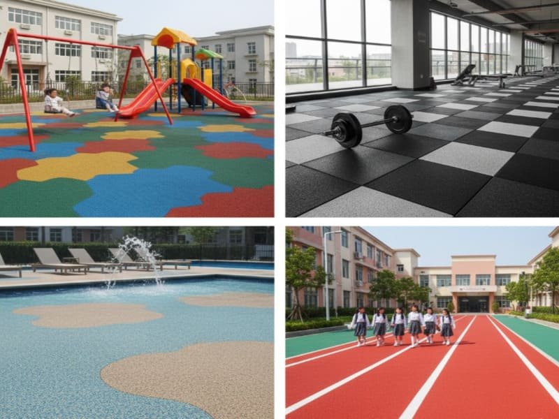 Bodenbeläge für Spielplätze im Freien, die Sonne und Wetter widerstehen